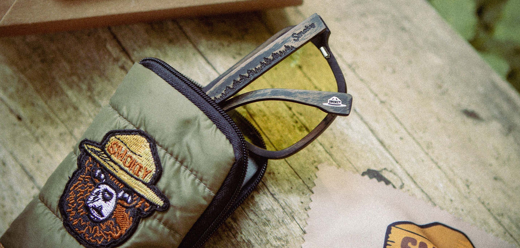 Auburn Wood Sunglasses - Smokey Bear Edition